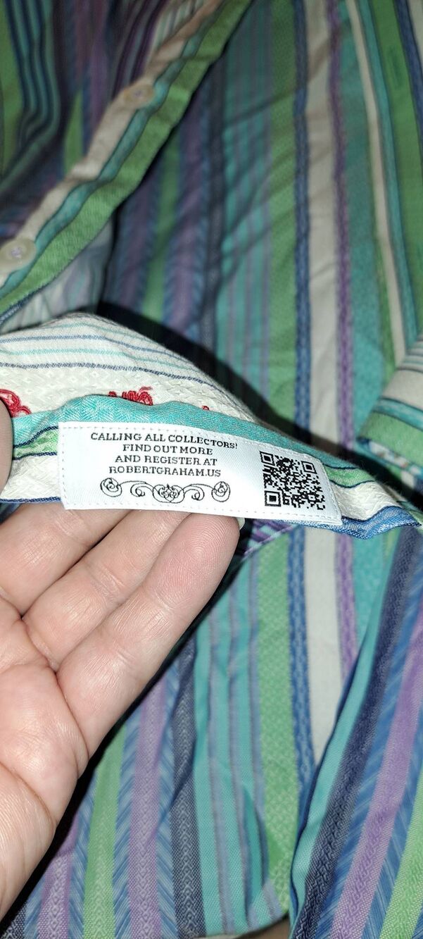 Robert Graham 2XLT Men's Multicolor Stripe Flip Cuff Shirt 100% Cotton Tall - Picture 12 of 13